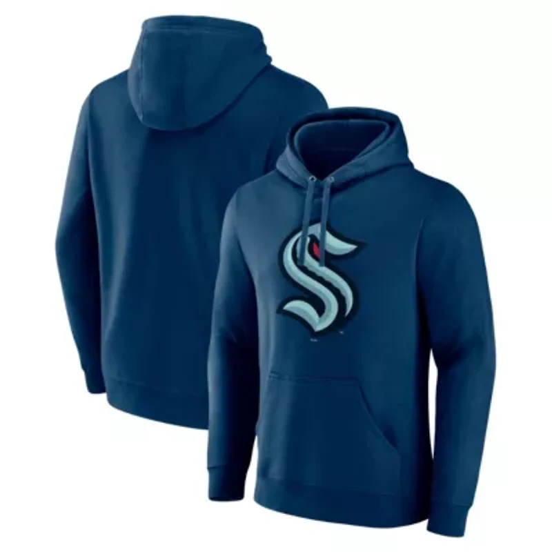 NHL Fanatics Deep Sea Seattle Kraken Primary Logo Pullover Hoodie