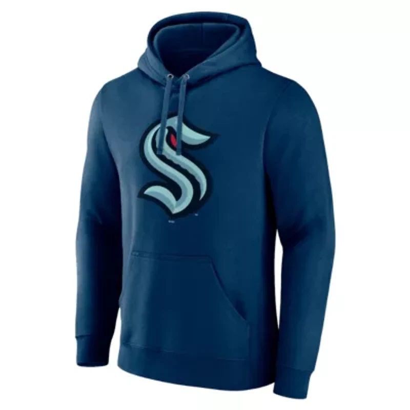 NHL Fanatics Deep Sea Seattle Kraken Primary Logo Pullover Hoodie