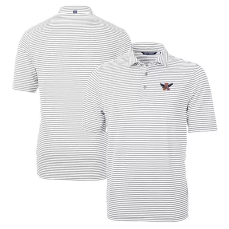 NCAA Auburn Tigers Big & Tall Team Logo Virtue Eco Pique Stripe Recycled Polo