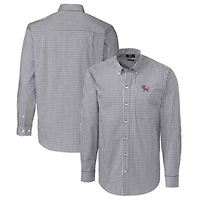 NCAA Clemson Tigers Easy Care Stretch Gingham Long Sleeve Button-Down Shirt