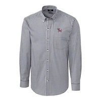 NCAA Clemson Tigers Easy Care Stretch Gingham Long Sleeve Button-Down Shirt
