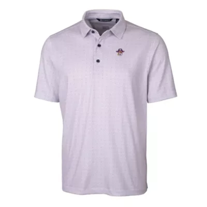 East Carolina Pirates NCAA ECU Primary Team Logo Pike Double Dot Print Stretch Polo