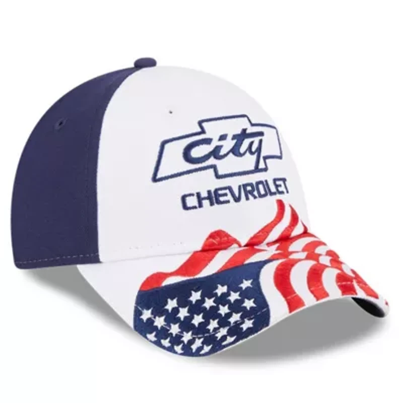 NASCAR White/Blue City Chevrolet 9FORTY Americana Snapback Adjustable Hat