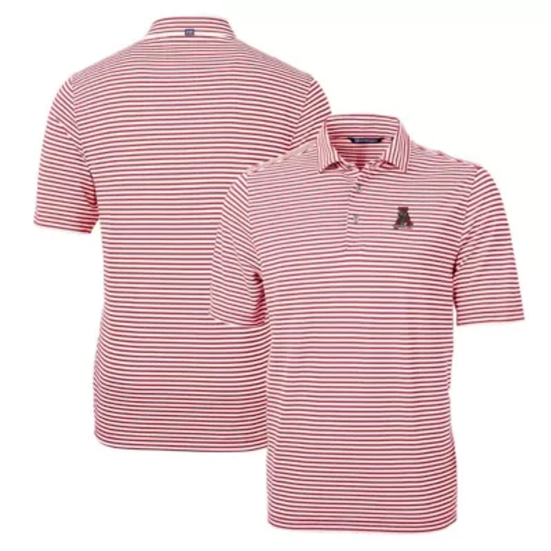 Alabama Crimson Tide NCAA Throwback Logo Virtue Eco Pique Stripe Recycled Polo