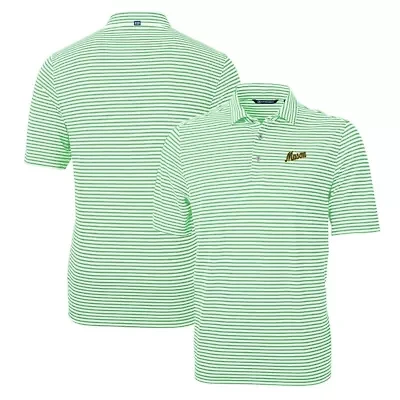 NCAA Kelly George Mason Patriots Throwback Logo Virtue Eco Pique Stripe Recycled Polo