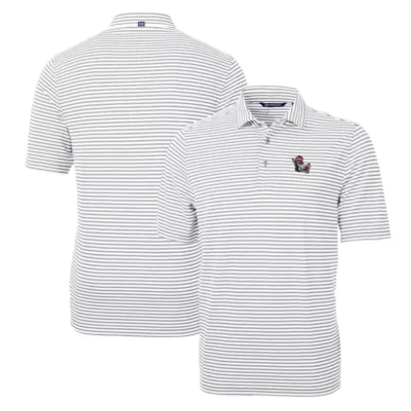 NCAA NC State Wolfpack Throwback Logo Virtue Eco Pique Stripe Recycled Polo