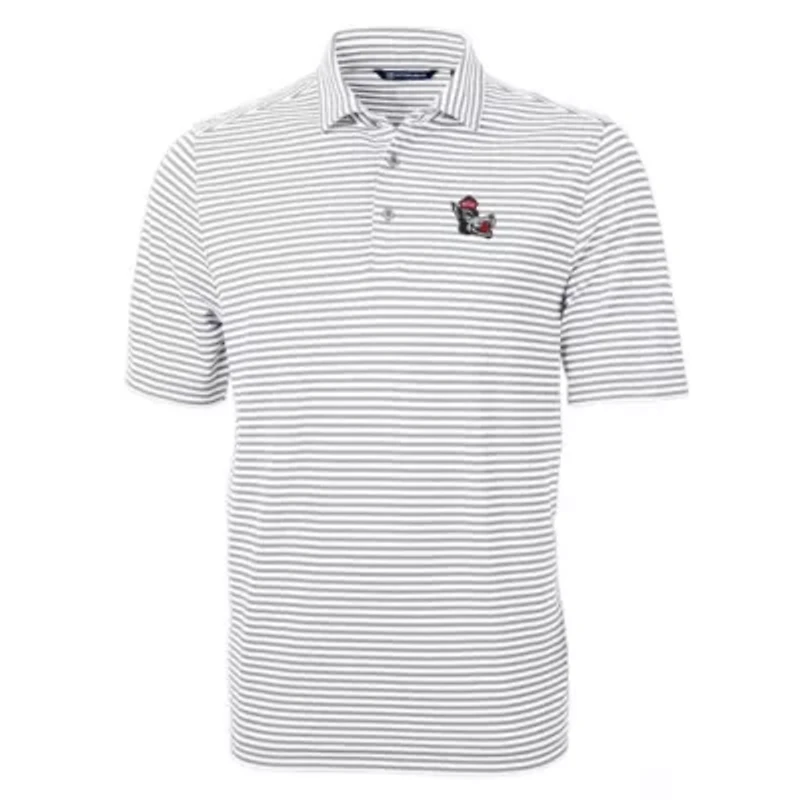 NCAA NC State Wolfpack Throwback Logo Virtue Eco Pique Stripe Recycled Polo