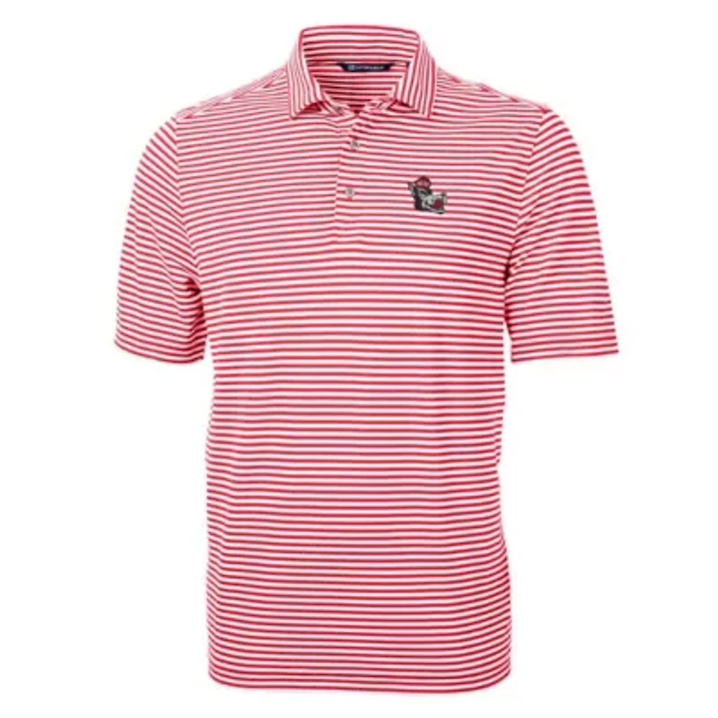 NCAA NC State Wolfpack Throwback Logo Virtue Eco Pique Stripe Recycled Polo