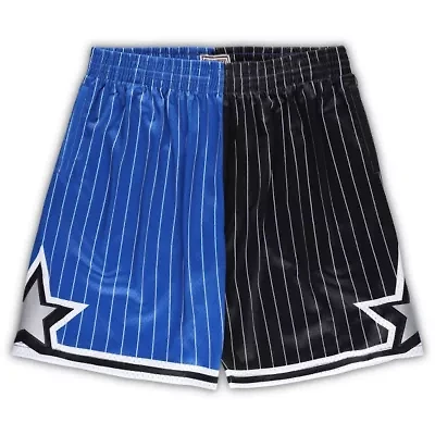 NBA Blue/Black Orlando Magic Big & Tall Hardwood Classics Split Swingman Shorts