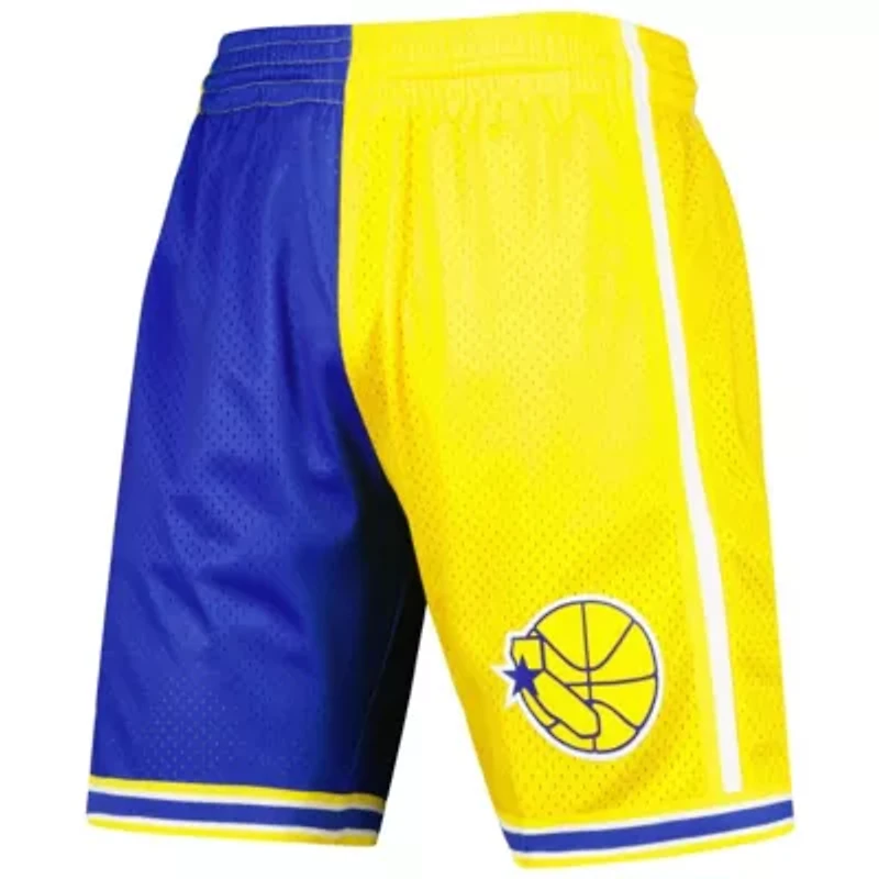 NBA Royal/Gold Golden State Warriors Hardwood Classics 1995 Split Swingman Shorts