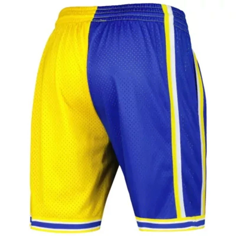 NBA Royal/Gold Golden State Warriors Hardwood Classics 1995 Split Swingman Shorts