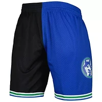 NBA Black/Blue Minnesota Timberwolves Hardwood Classics 1993 Split Swingman Shorts