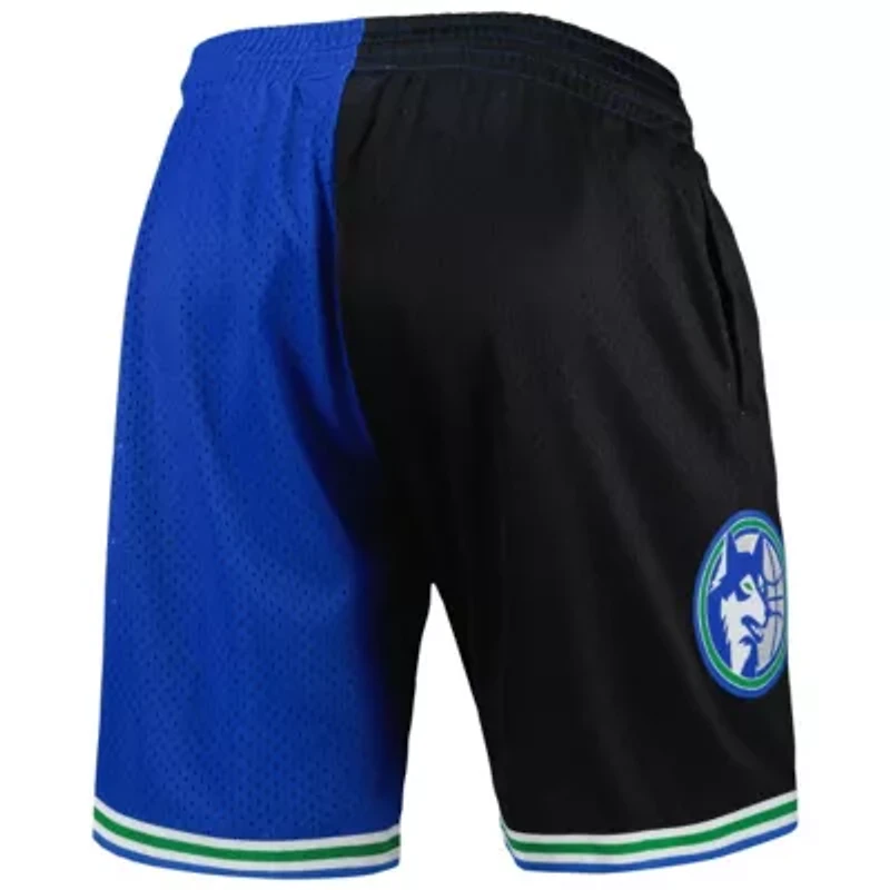 NBA Black/Blue Minnesota Timberwolves Hardwood Classics 1993 Split Swingman Shorts