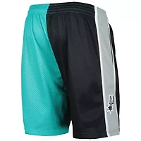 NBA Teal/Black San Antonio Spurs Hardwood Classics 1998 Split Swingman Shorts