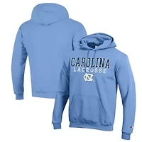 NCAA Carolina North Tar Heels Stack Logo Lacrosse Powerblend Pullover Hoodie