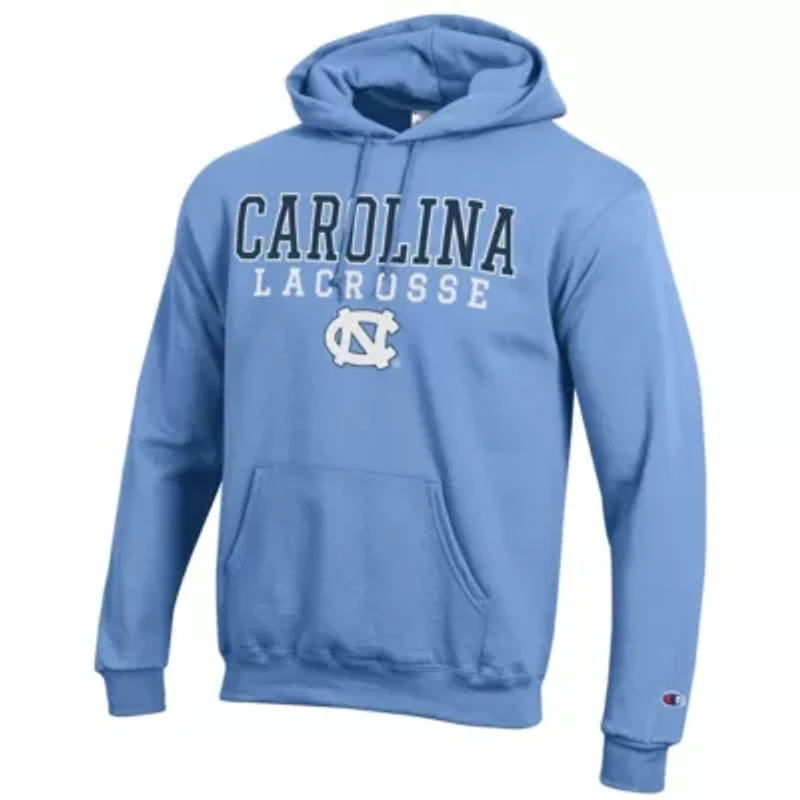 NCAA Carolina North Tar Heels Stack Logo Lacrosse Powerblend Pullover Hoodie