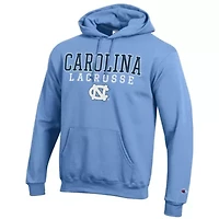 NCAA Carolina North Tar Heels Stack Logo Lacrosse Powerblend Pullover Hoodie