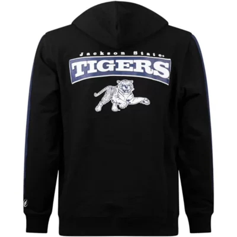 NCAA Jackson State Tigers Striped Oversized Print Pullover Hoodie