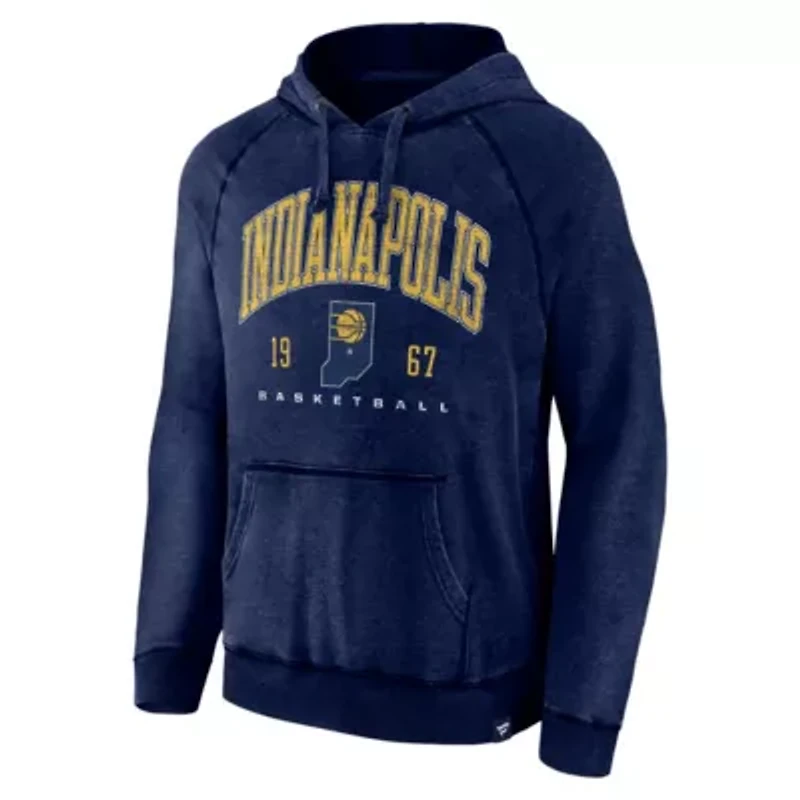 NBA Fanatics Indiana Pacers Foul Trouble Snow Wash Raglan Pullover Hoodie