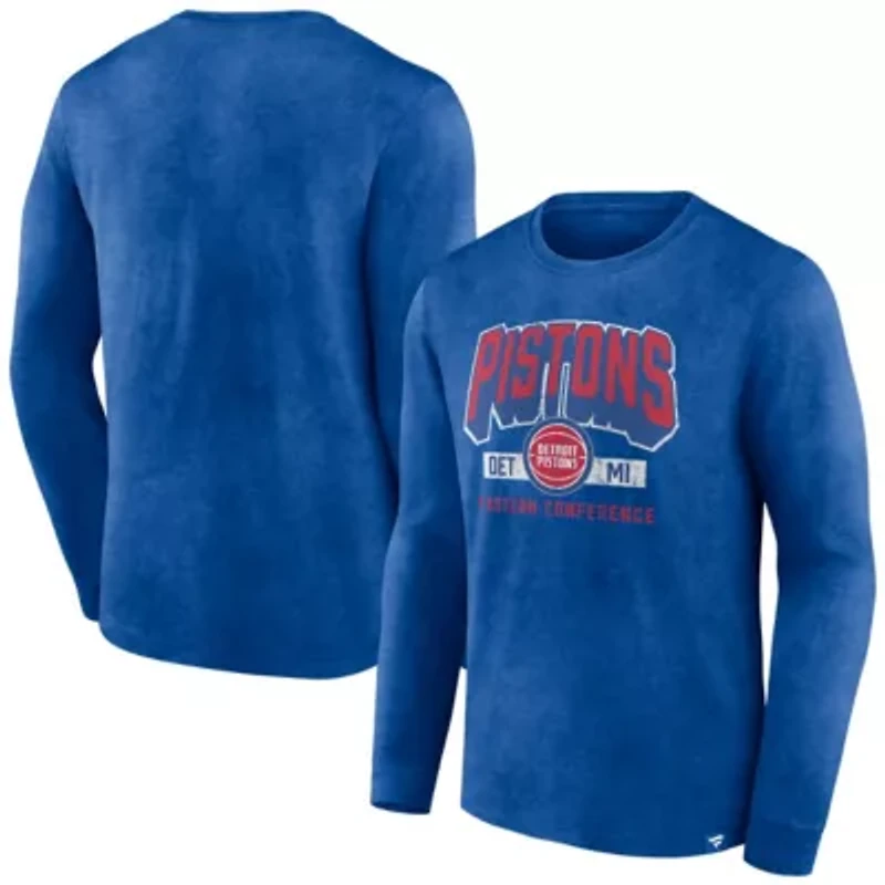 NBA Fanatics Detroit Pistons Front Court Press Snow Wash Long Sleeve T-Shirt