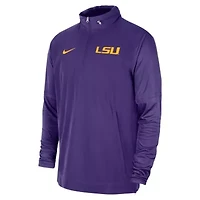 NCAA Nike LSU Tigers 2023 Coach Half-Zip Hooded Jacket