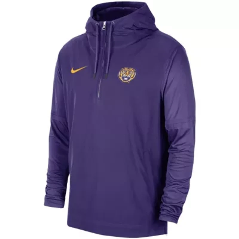 NCAA Nike LSU Tigers 2023 Sideline Player Quarter-Zip Hoodie Jacket