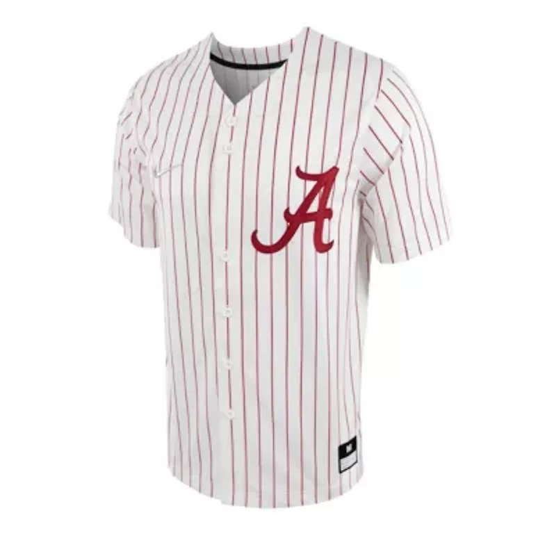 Alabama Crimson Tide NCAA Nike Pinstripe Replica Full-Button Baseball Jersey