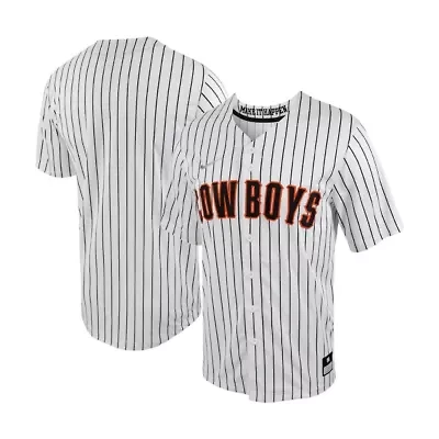 NCAA Nike Oklahoma State Cowboys Pinstripe Replica Full-Button Baseball Jersey