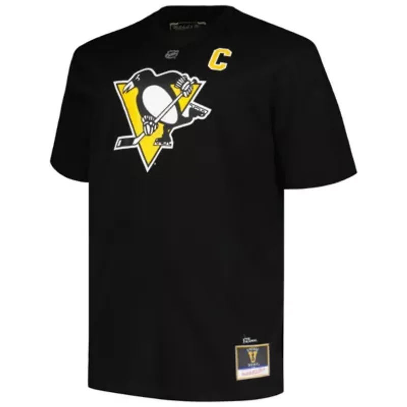 NHL Mario Lemieux Pittsburgh Penguins Big & Tall Captain Patch Name Number T-Shirt