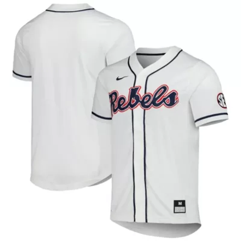 NCAA Nike Ole Miss Rebels Full-Button Replica Baseball Jersey