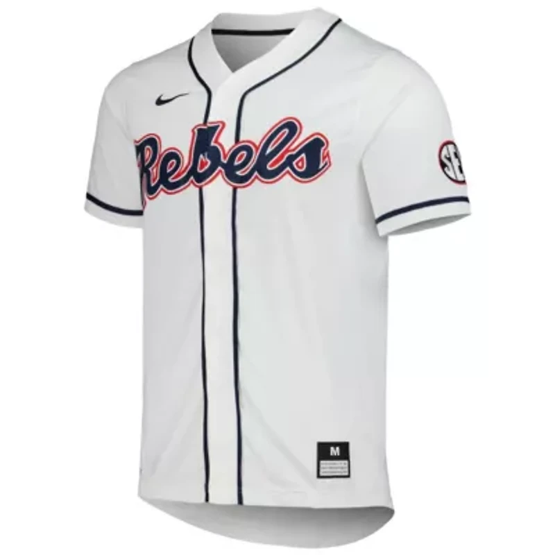NCAA Nike Ole Miss Rebels Full-Button Replica Baseball Jersey