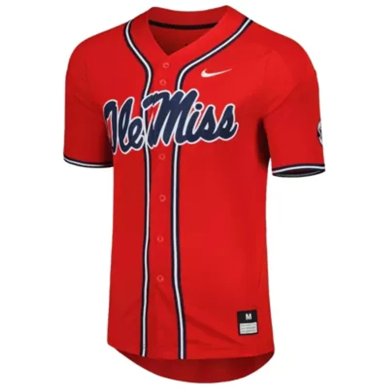 NCAA Nike Ole Miss Rebels Full-Button Replica Baseball Jersey