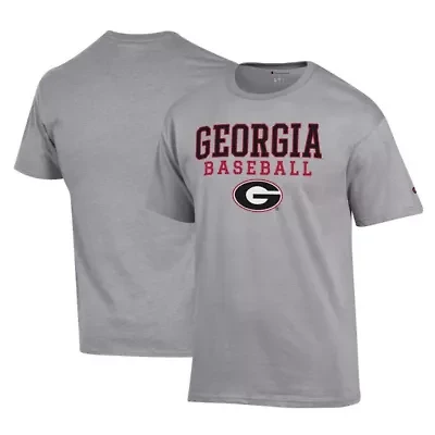 NCAA Georgia Bulldogs Stack Logo Baseball T-Shirt