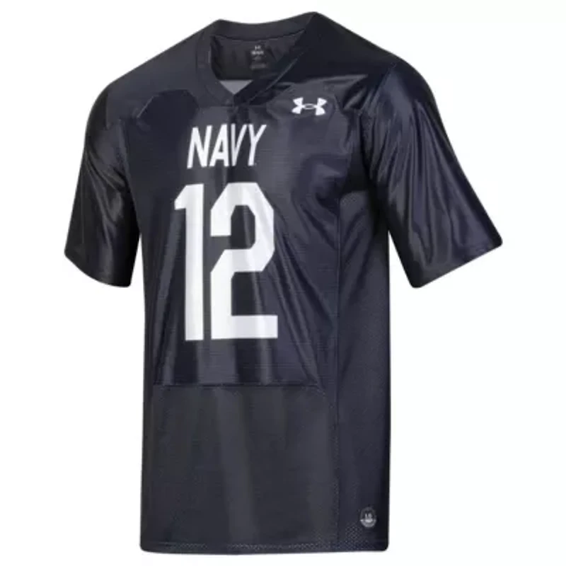 Navy Midshipmen NCAA Under Armour #12 Silent Service Replica Football Jersey