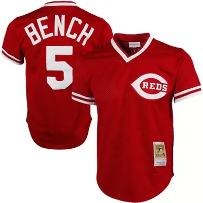 MLB Johnny Bench Cincinnati Reds 1983 Authentic Cooperstown Collection Mesh Batting Practice Jersey