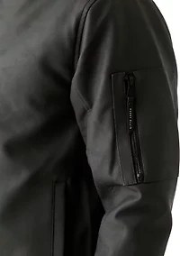 Men's Faux Leather Bomber Jacket