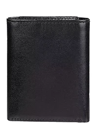 RFID Leather Extra Capacity Trifold Wallet