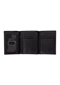 Extra Capacity Leather Trifold Wallet