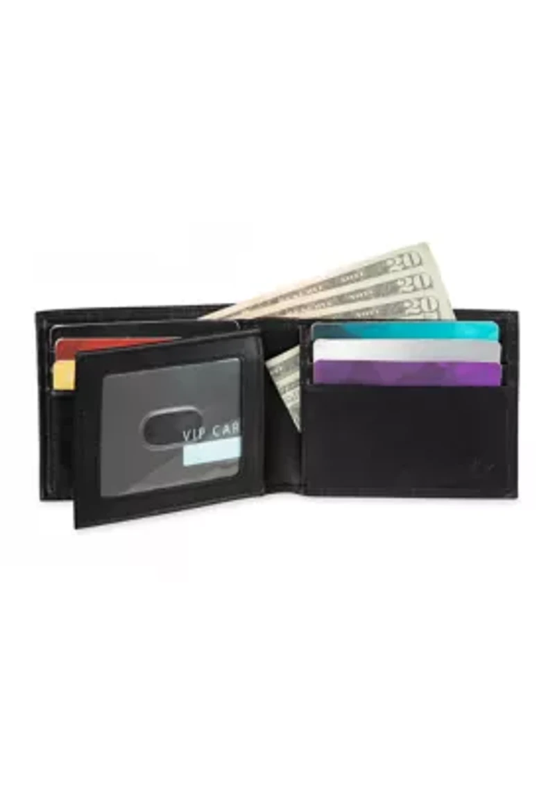 Extra Capacity Leather Bifold Wallet