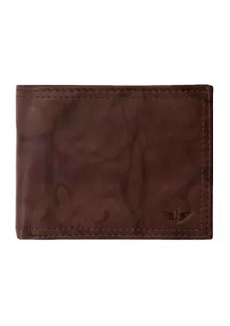 RFID Leather Traveler Wallet with Interior Zipper