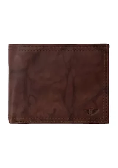 RFID Leather Traveler Wallet with Interior Zipper