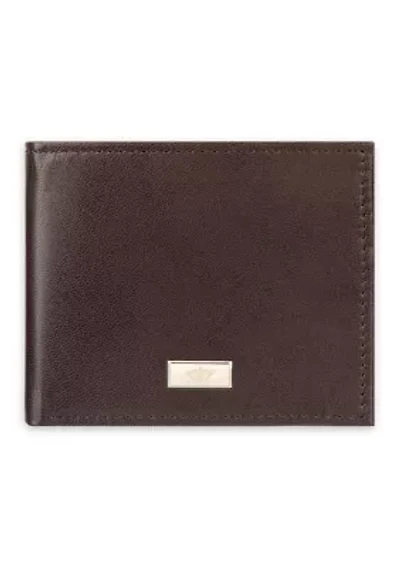 Extra Capacity Leather Two Tone Ornament Bifold Wallet