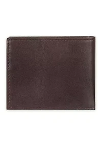 Extra Capacity Leather Two Tone Ornament Bifold Wallet