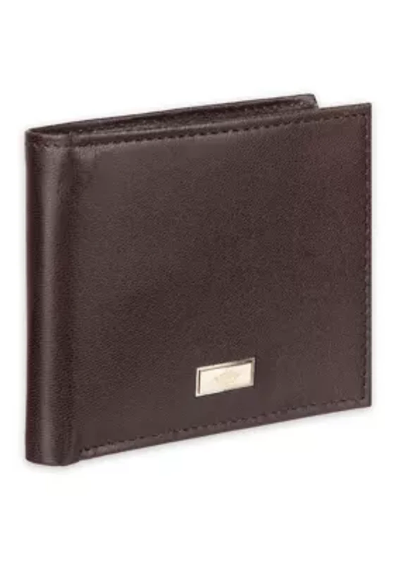 Extra Capacity Leather Two Tone Ornament Bifold Wallet