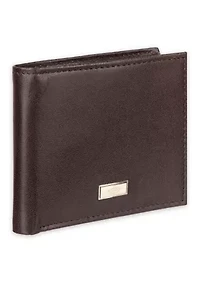 Extra Capacity Leather Two Tone Ornament Bifold Wallet