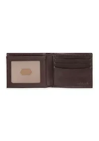 Extra Capacity Leather Two Tone Ornament Bifold Wallet