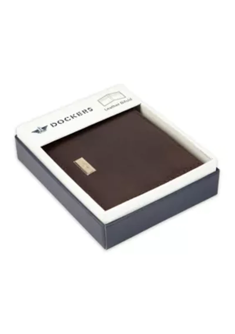 Extra Capacity Leather Two Tone Ornament Bifold Wallet