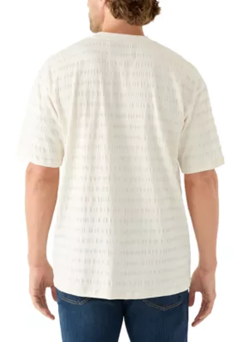 Short Sleeve Horizontal Textured T-Shirt