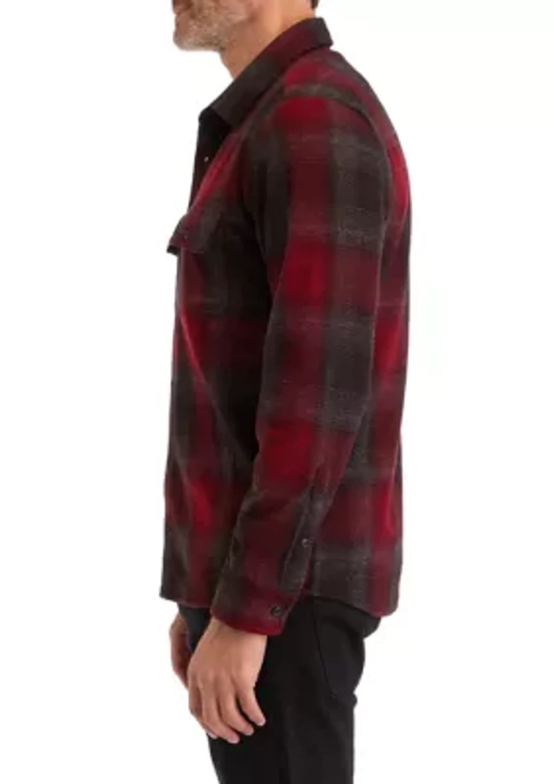 Men's Long Sleeve Plaid Stretch Flannel Shirt