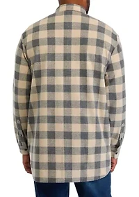 Big & Tall Long Sleeve Plaid Stretch Flannel Shirt